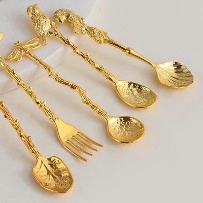 1Pcs Retro Coffee Spoon Royal Metal Flatware for Family Hotel Dessert Use Classic Vintage Tableware