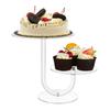 Étagère de présentation à 2 niveaux en acrylique transparent pour gâteaux, mariage, anniversaire, dessert