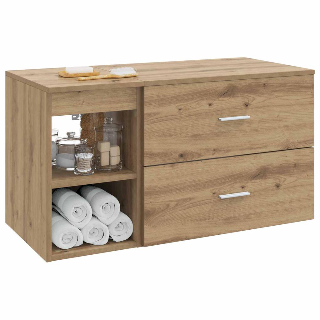 Bathroom Furniture Set 2 Pcs Artisan Oak Wood Based Material