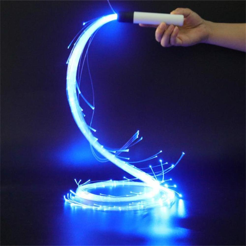 LED Fiber Optic Whip 360degree Swivel Super Bright Light Night Party Disco Dance Whip