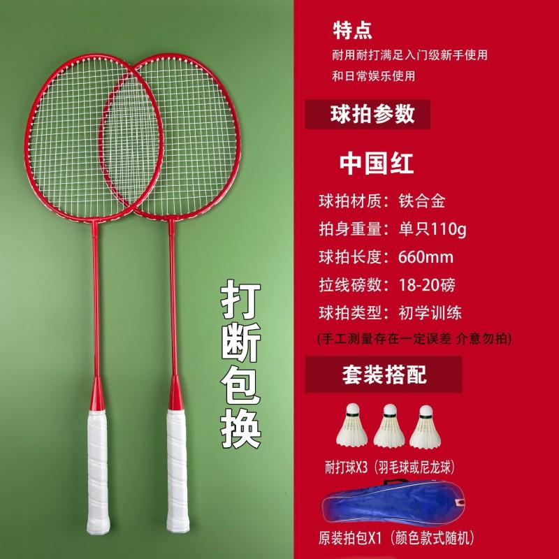 2-Pack Lightweight Aluminum Badminton Rackets Beginners Adults Students Training Set With 3 Balls Case