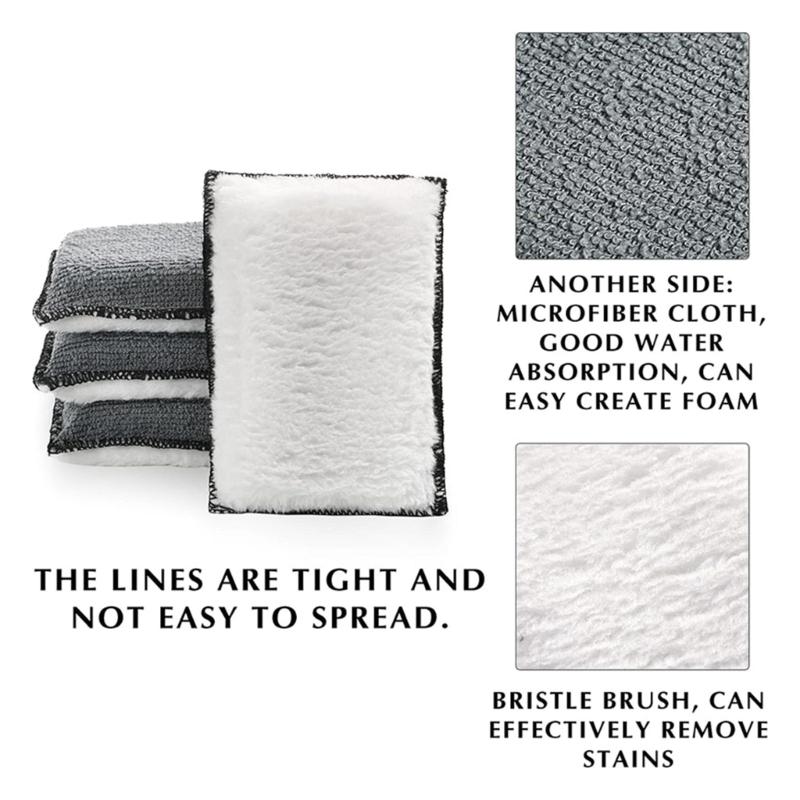 4Pcs Car Scrubber Detailing Pads Suitable for Upholstery Leather Interior Cleaning with High Absorbency and Gentle Touch