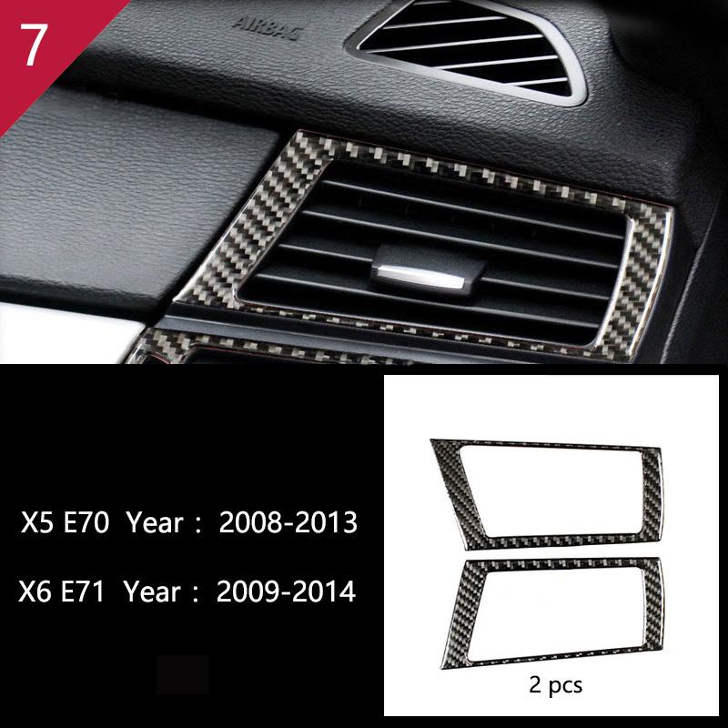 AAACH1 For BMW X5 X6 E70 E71 Accessories Car Interior Air Conditioning CD Console Panel Cover Decoration Trim Carbon Fiber Car Styling