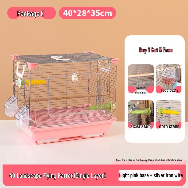 Acrylic Parrot and Budgie Cage: Large Ornamental Villa for Cockatiel, Finch & More