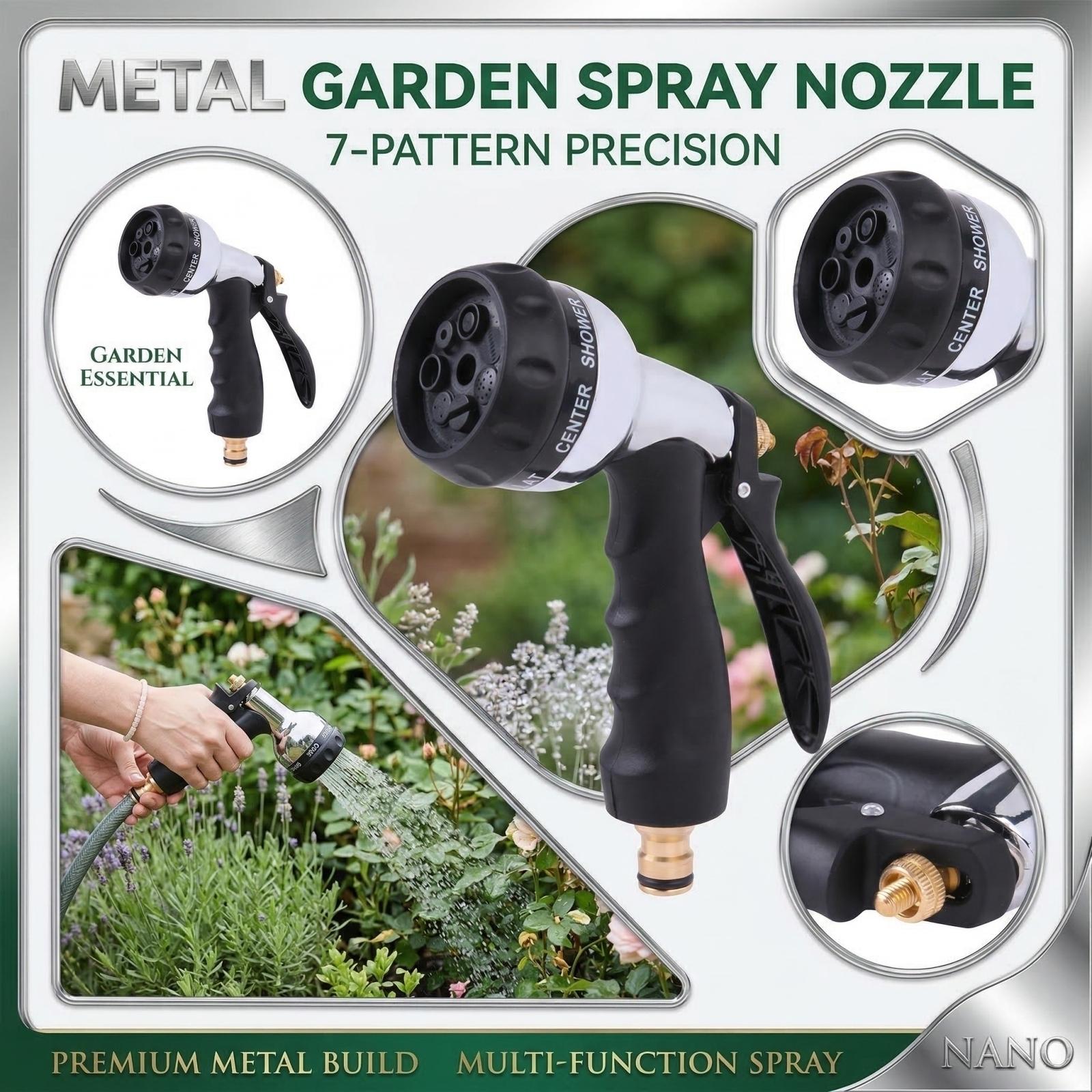 

Garden Hose Nozzle With Non- Design, Suitable For Watering Plants, Lawns And Gardens, Washing Cars, Cleaning, Bathing And Outdoor Recreation. One Size серебряный