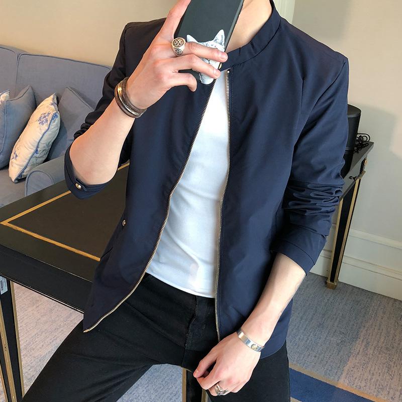 Men's New Jackets, Men's Korean Style Trendy Spring and Autumn Fashionable Handsome Tops, Versatile Solid Color Men's Jackets, Men's