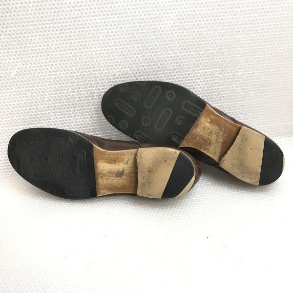 nano universe Plain Toe Leather Shoes Brown Size L (26.0-27.0cm) Made in Japan(USED)