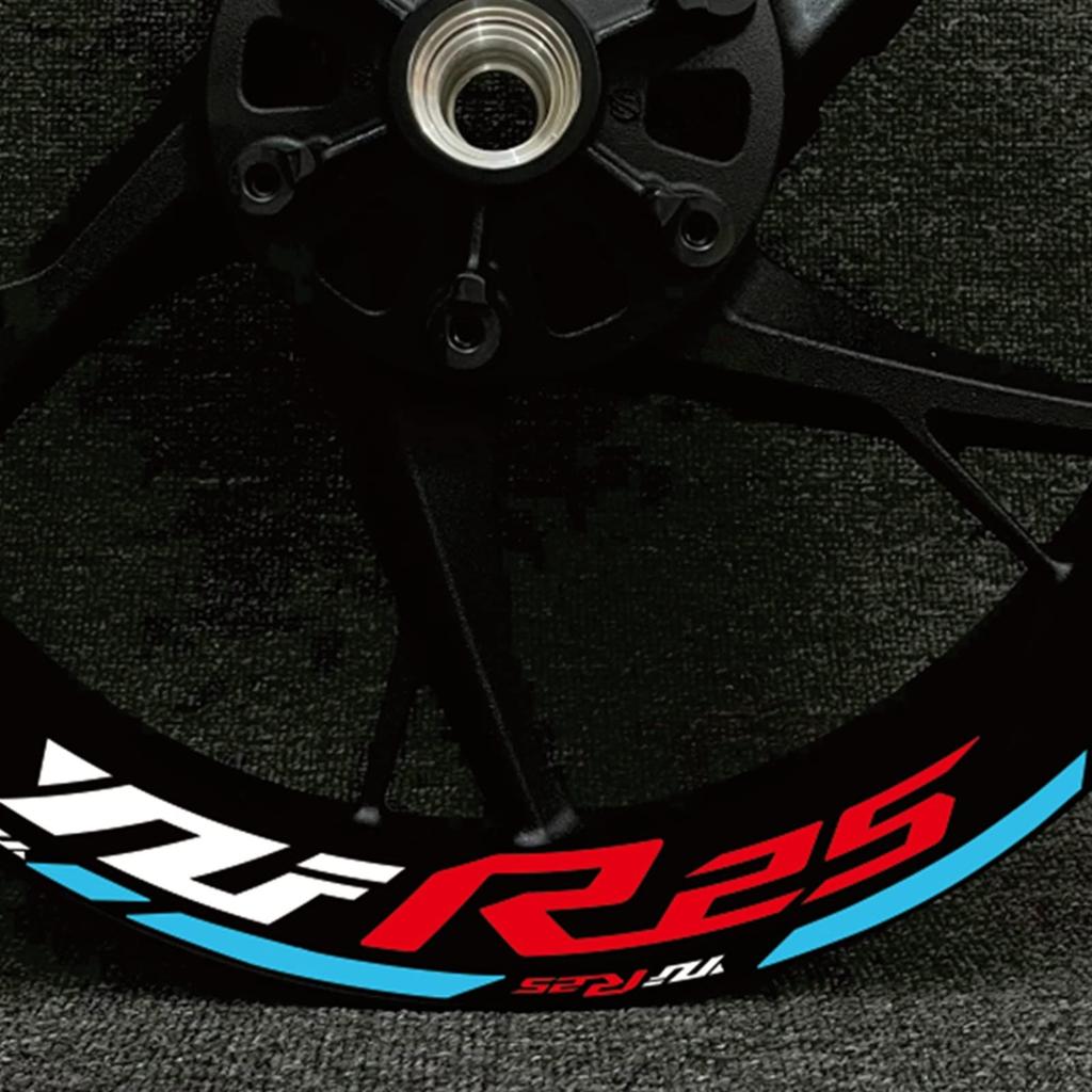 Stripe Sticker Fit Yamaha YZF R25 YZFR25 Motorcycle Wheel Hub Decal Rim Decoration Sticker Reflective Sticker (Color : G)