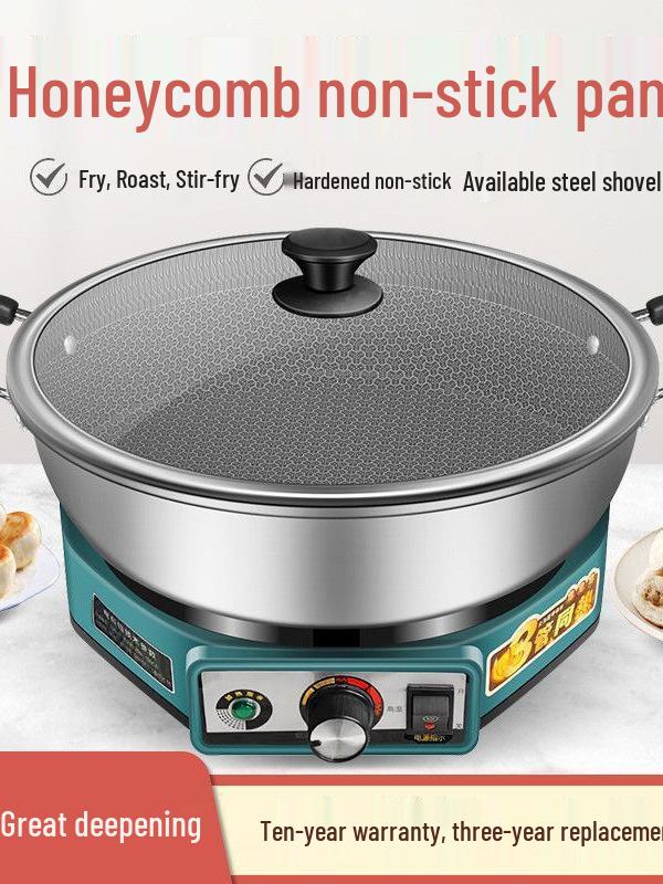 Multipurpose Non-Stick Stainless Steel Electric Pancake and Frying Pan