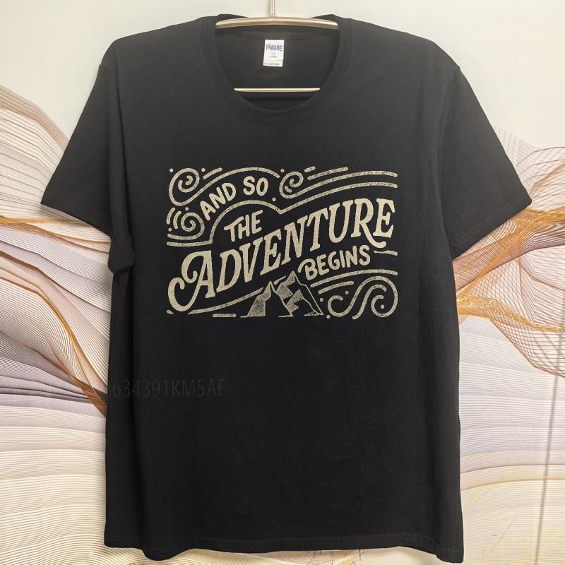 men tshirt Plus Size summer Men t shirt And So The Adventure Begins Short Sleeve Rock O Neck Top tees new cotton male teeshirt