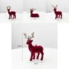 Stunning Christmas Reindeer Ornament Sparkling Burgundy Velvet Decorative Accent For Holiday Trees