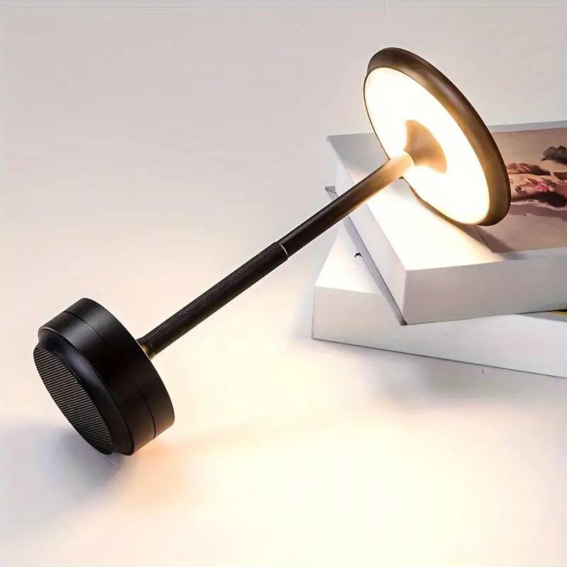 LED Desk Lamp with Adjustable Colors, Metal Design, Built-in Battery & USB Charging