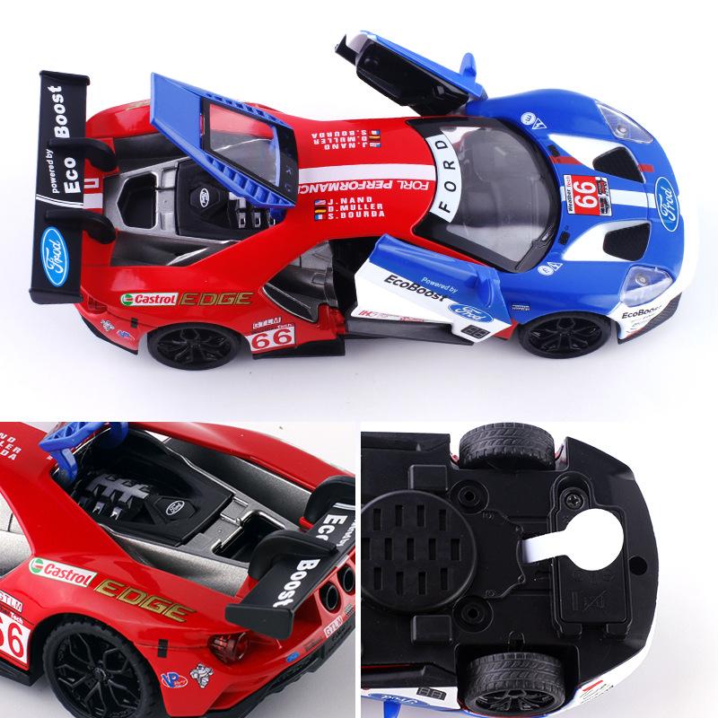 1/32 مقياس فورد V8 GT نموذج سيارة مصبوب لعبة، مركبة لعبة سحب للخلف مع صوت وضوء للأطفال الصغار الأولاد البنات هدية مجموعة