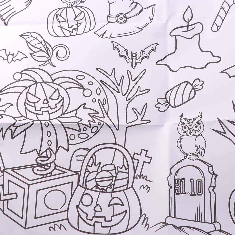 Creative Halloween Graffiti Tablecloth Handmade Large Coloring Posters Classroom Activities