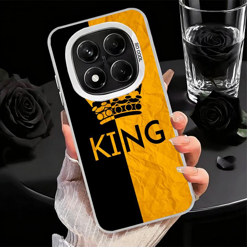 Queen King Couple Theme Soft Phone Case for Xiaomi Redmi Note 13 14 15 Pro Plus 12S 12 11S 11 11T 10S 10 Shockproof Cover Back S