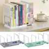 Justerbara utdragbara bokstöd Halkfria 3 fack Skrivbordsbokhylla Anti-fall Lätt att installera Filorganisatör Ställ