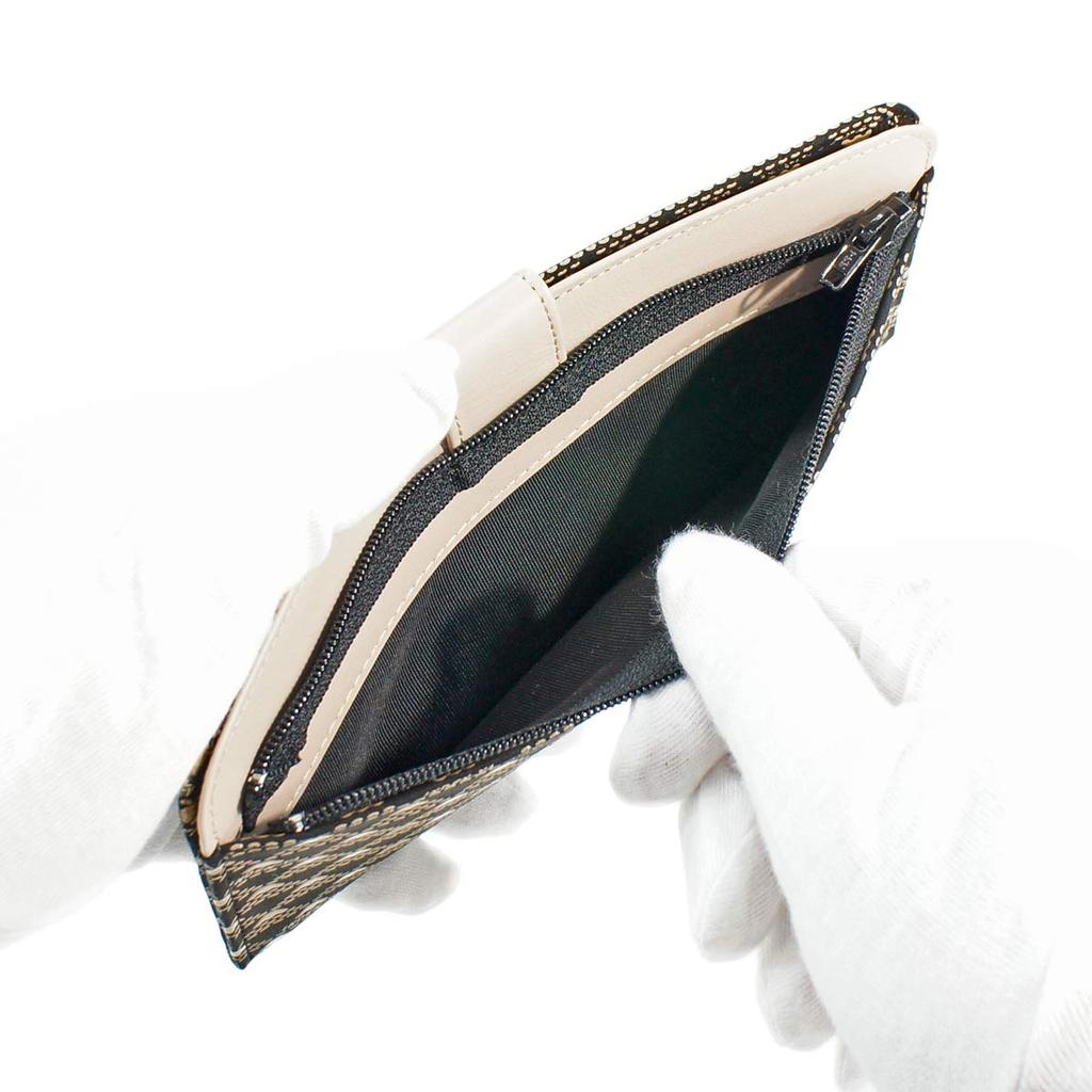 Inden Long Wallet Thin Deerskin Takane Fuji Pattern Black x White Lacquer [Indenya] Mt. 2809-11