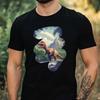 Men's T-Shirt Dino Pixel Art Motif Cotton Size XS To 5XL