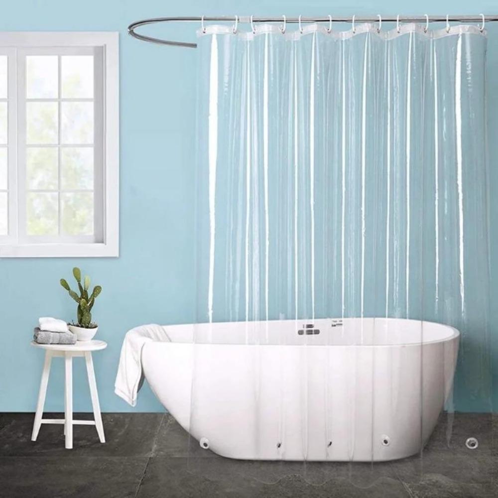 Shower Curtain Waterproof Plastic Clear Bath Curtains Bathroom Curtains Home Decoration with Hooks