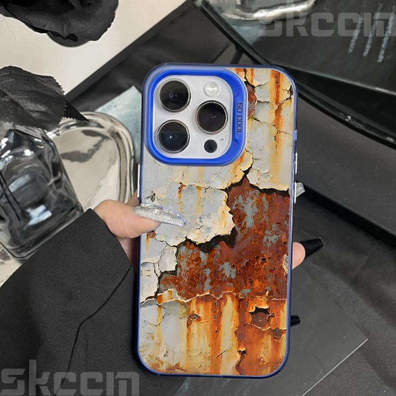 

Vintage Industrial Style Rusty Pattern Phone Case For iPhone 17 16 Pro Max 11 12 13 14 15 Plus X XR XS 16E Shockproof Cover iPhone XR