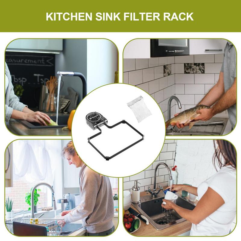 Kitchen Sink Filter Rack Replacement Filtering Mesh Bags For Kitchen Leftover Suction Cup Multipurpose Food Waste Filter Basket