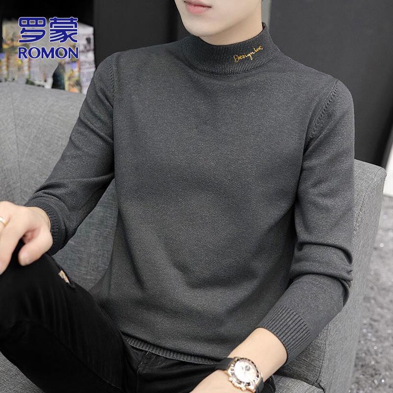 

Romon Men s Autumn/Winter Slim Fit Mock Neck Pullover Sweater 2XL
