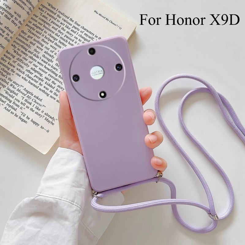 Für Honor Magic 8 Lite Crossbody Halsketten-Riemen Kordel Lanyard Weiche Hülle für Honor Magic8 Lite Mattes Stoßfänger Silikonhülle Schale
