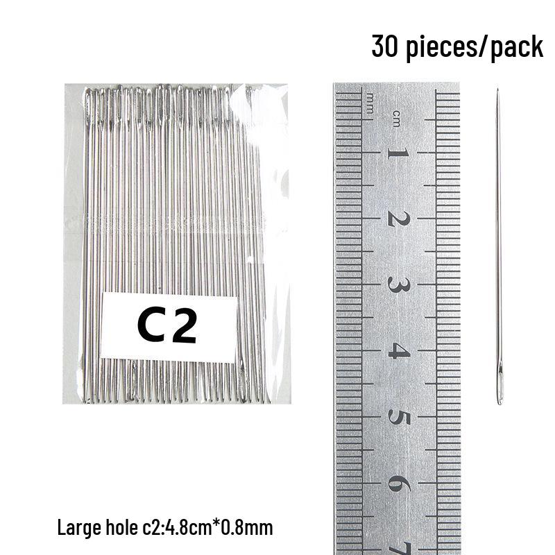 Steel Sewing Needles: Large & Small Eye, Long Needles for Quilts, Clothes, Cross Stitch, Embroidery
