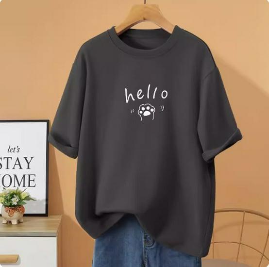 2024 Europejski Oversizowy Damski T-Shirt z Krótkim Rękawem o Średniej Długości: Wszechstronny trend wiosenno-letni z okrągłym dekoltem