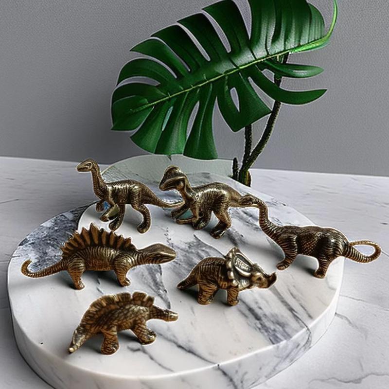 Mini Alloy Dinosaur Vintage Finish Fine Carving For Home Decor Kids Gifts Dino Fans