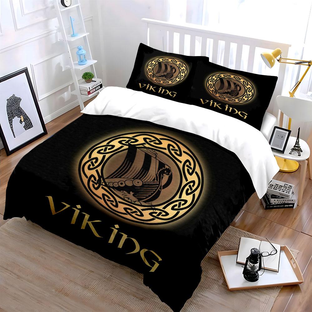 Viking Ship Pattern Bedding Set Bedding Duvet Cover Set Duvet Cover Pillowcases (1 * Duvet Cover 2 * Pillowcases, without duvet insert)