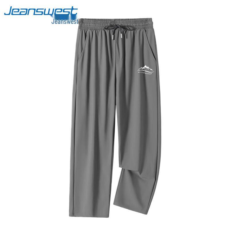 Jeanswest Men's Ice Silk Quick-Dry Straight-Leg Casual Pants