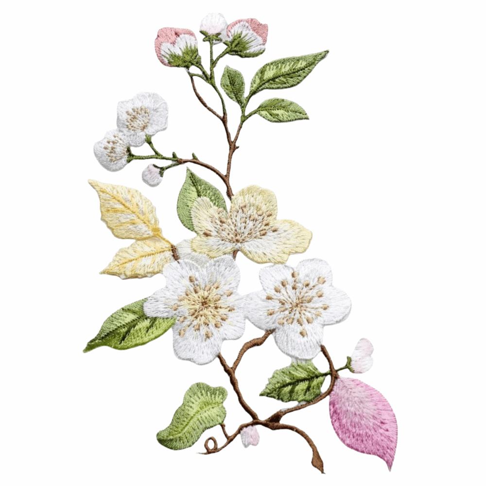 Iron On DIY Embroidered Stickers Flower Shape Clothes Sticker Elegant Flower Embroidery Patch  Bags