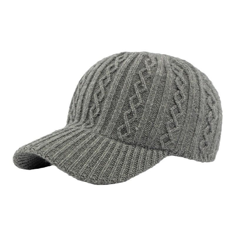 Hat Women's Autumn and Winter Knitted Wool Baseball Cap Style Retro Fashion Versatile Thermal Cap Tide
