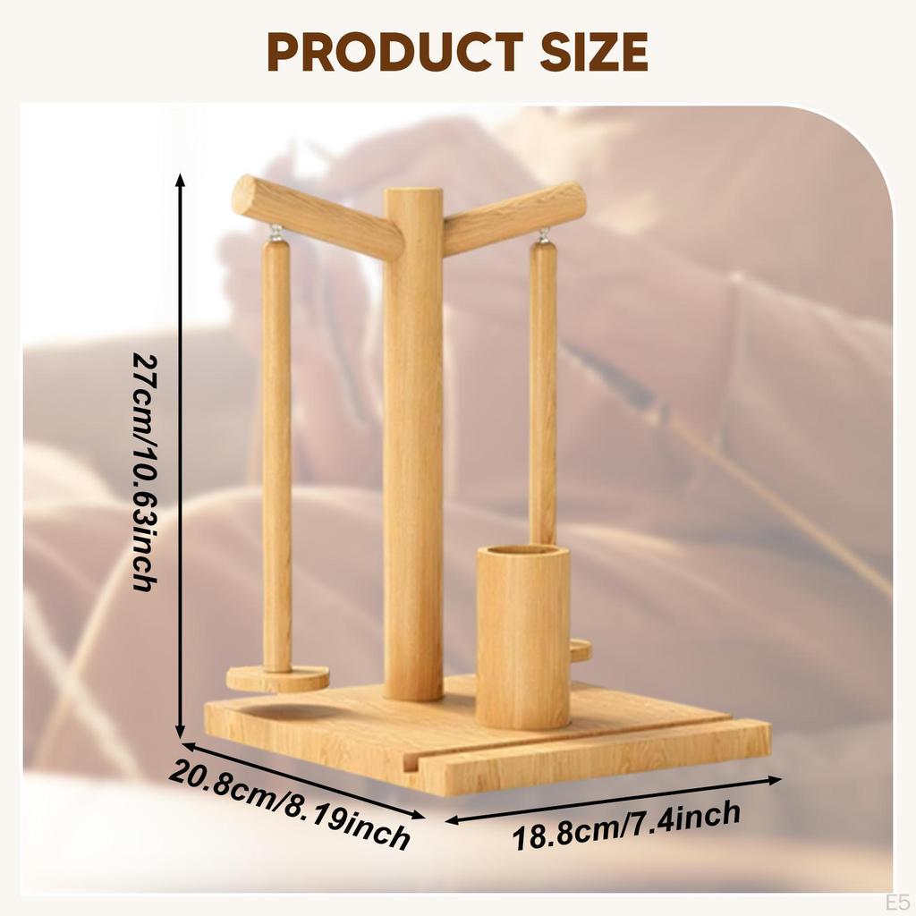 Crochet Yarn Holder Double Spindles Compact with Phone Stand Ball for Shelf Studios Home