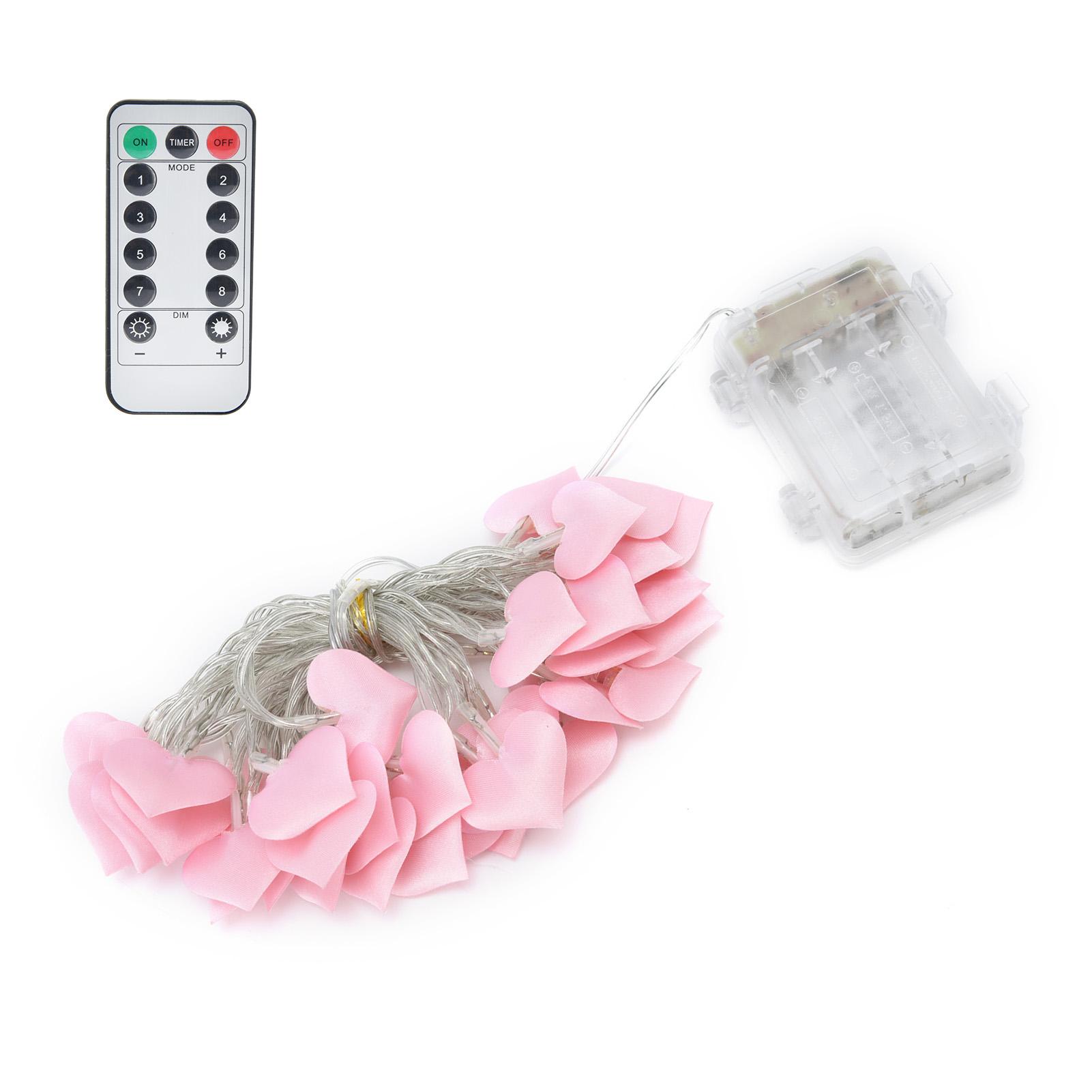 40LED String Light Pink HeartShape Ambient Lighting for Valentine s Day Party Warm White 4m
