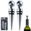 Tappi per Vino e Bottiglie in Acciaio Inossidabile con Guarnizione in Silicone 9cm Confezione da 2