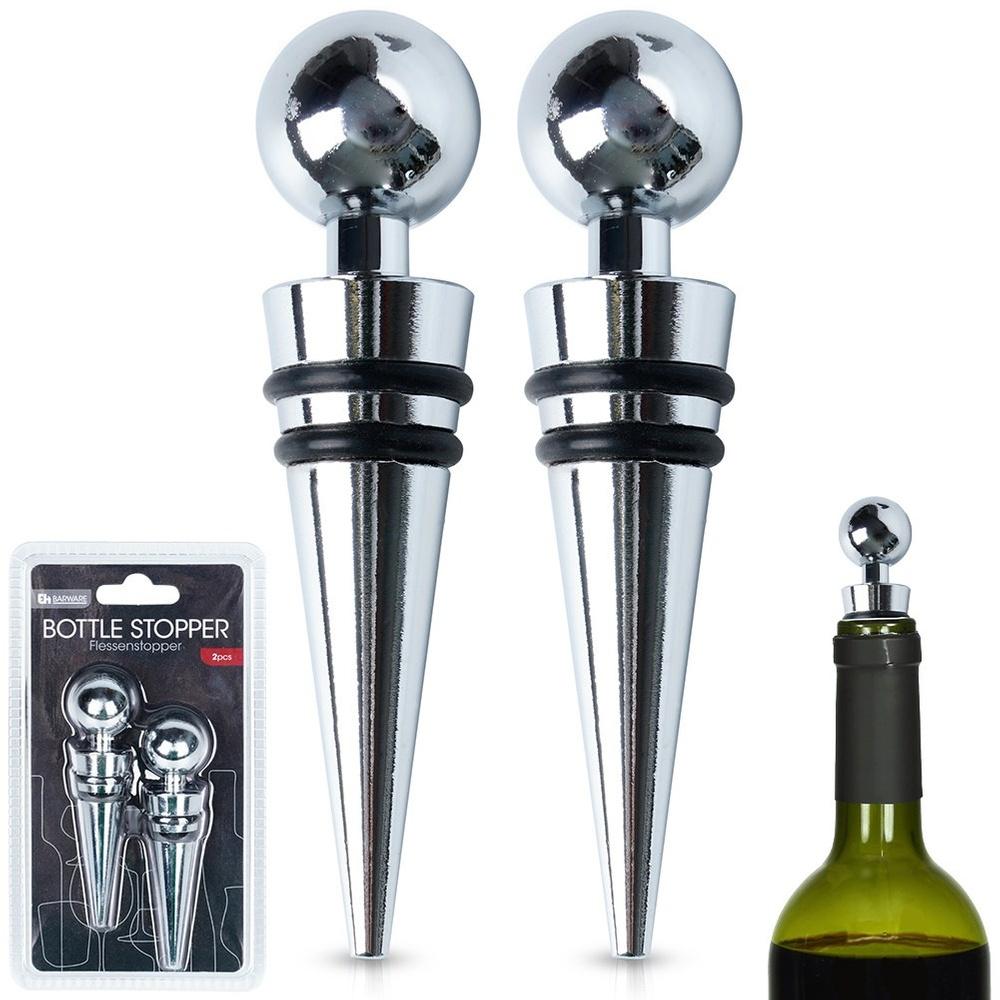 Tappi per Vino e Bottiglie in Acciaio Inossidabile con Guarnizione in Silicone 9cm Confezione da 2