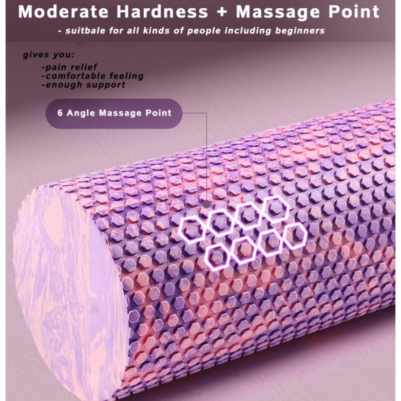 30/45/60/90cm 6 Punti Massaggio Angolari Rullo Palestra Rilassante Muscolo EVA Rullo Yoga Fantastico Multipli Colori Fitness Rullo in Schiuma