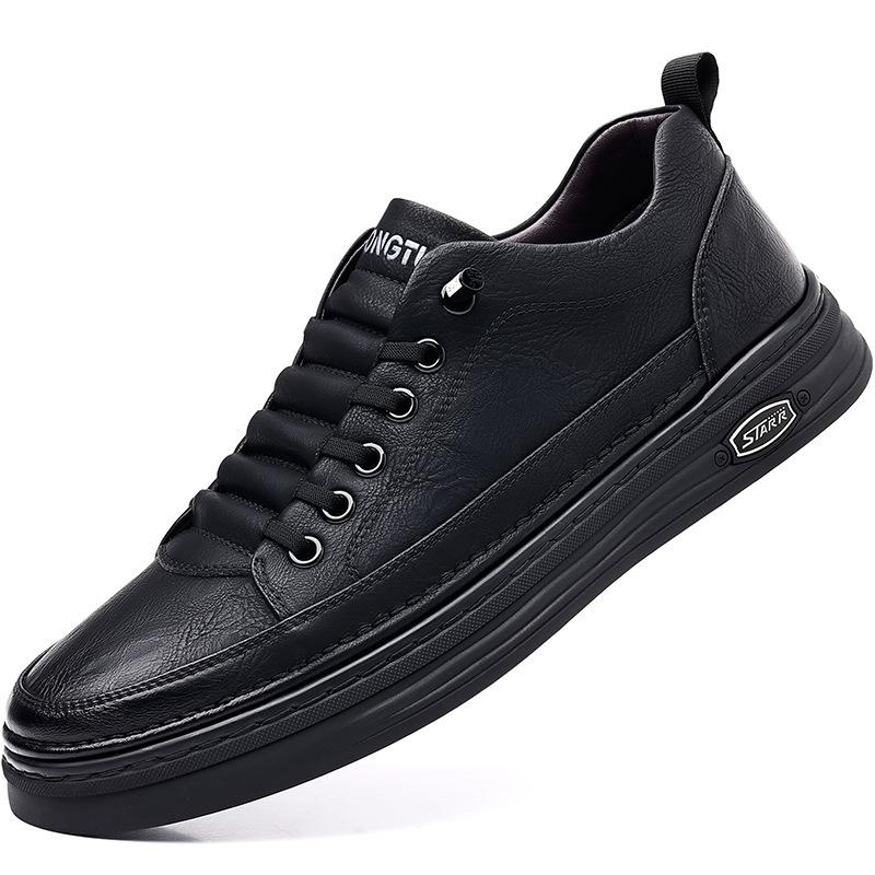 

Spring and Autumn New Men s Leather Shoes Genuine Leather Casual Men s Shoes Trendy Fashion Men s Single Shoes Board Shoes 38