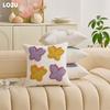 1PC LOZUJOJU Modern Cute Cartoon Design Plush Embroidered Pillowcase Children's Cushion Cover for Sofa Living Room Bedroom Home Decor