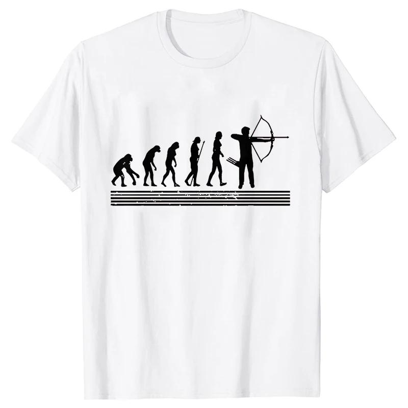 Archer Archery Evolution T-shirt for Unisex Summer Hunting Bow Arrows Archer Funny Graphic Tops Oversized Clothing Streetwear
