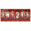Wooden Christmas Decoration - SPRINGOS - Nutcracker - 6 Pcs - 8 Cm - Multicolored