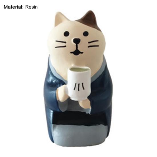 Mini Cat Model Spring Outing Version Birthday Gift Adorable Miniature Zakka Cat Figurine for Collection
