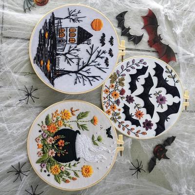 Halloween Kruzifix Stickset mit 4 Gothic Designs für Anfänger, Komplettes DIY Bastelset mit Werkzeug und Anleitung
