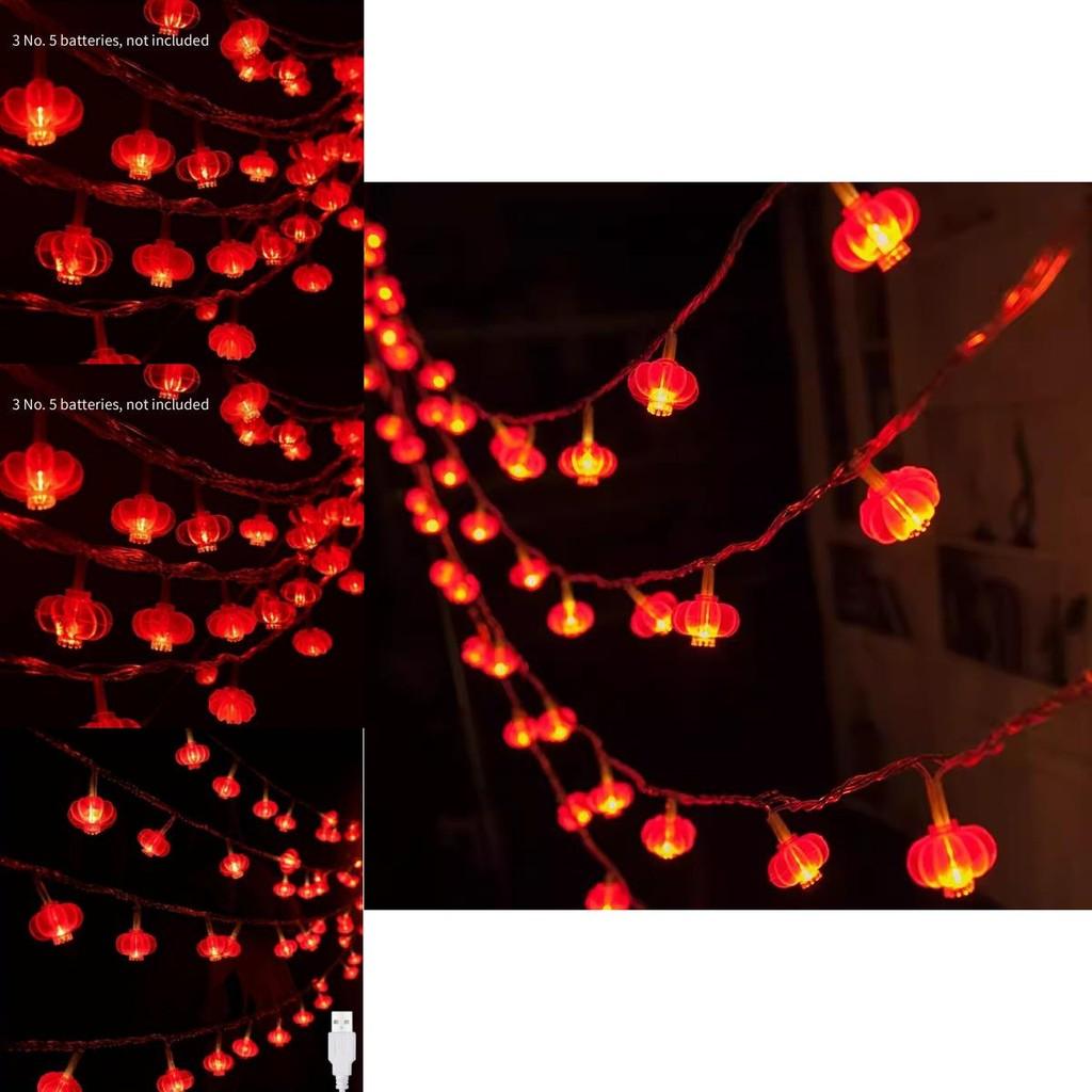 Luzes de Fio LED Para o Ano Novo Chinês Com Lanternas Vermelhas Decoração Para Casa e Uso Externo