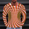 Funny Optical Illusions Graphic T Shirt Fashion Casual 3D Printed Long Sleeve T-shirt Catch Eyes Streetwear Personalization Tees