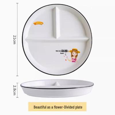 8.2-inch 3-Compartment Ceramic Diet Meal Plate