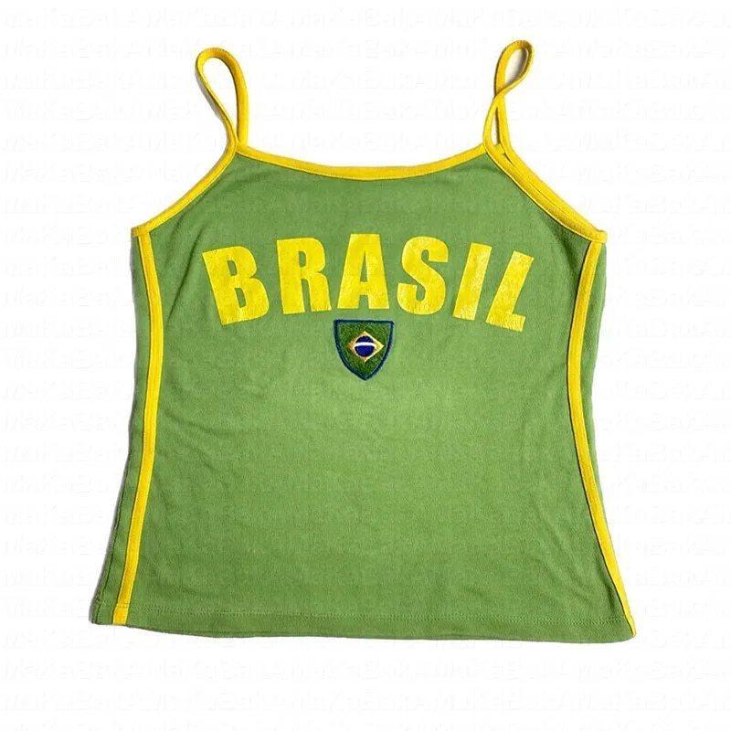European and American Women's Y2k Summer Pattern Printed Vintage Gothic Tank Top T-shirt Short Top