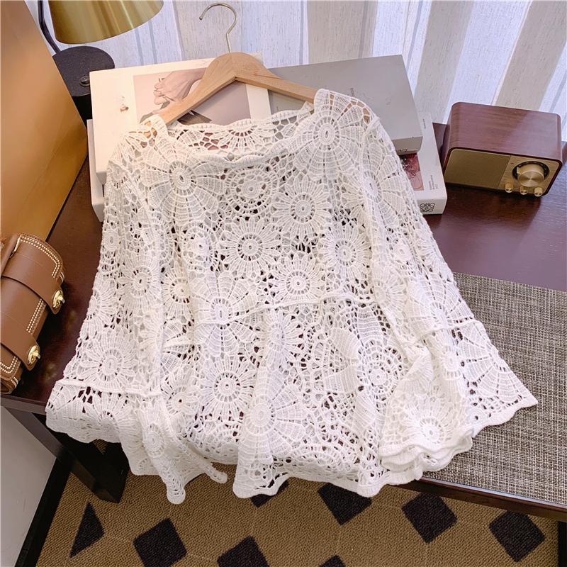 

Футболки DIMANAF 2025, летние женские пляжные футболки, базовые модные топы, кружевные футболки, повседневные свободные, новые, белые One Size белый